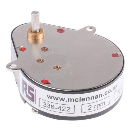 Převodovka 62.8mm 125:1 Vejčitý 0.8 Nm 40rpm průměr 49.2 mm průměr 4 mm McLennan Servo Supplies
