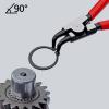 Kleště na pojistné kroužky, celková délka: 170mm 1, Chrom-vanadová ocel Knipex Ohnutý nos