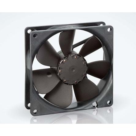 ebm-papst Axiální ventilátor, řada: 3400 N, průtok vzduchu: 84 m³/h 2.3 W 24V dc 96 mA IP20 92 mm 92mm 25.4 mm
