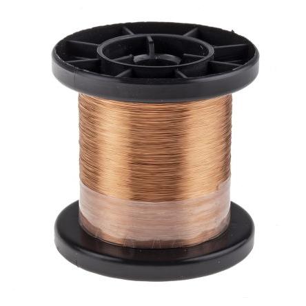 Měděný drát, prameny vodičů: 1 x 0.1 mm Lakovaný 0.007 mm², vnější průměr: 0.1 mm OD Block 1144 m