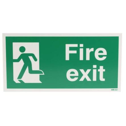 RS PRO Konec znamení, Polyvinylchlorid FIRE EXIT, Bílá, Zelená Angličtina
