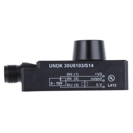 Baumer Ultrazvukový bezdotykový snímač UNDK 30U6103/S14 Blok 20mA IP67 1 m 0/10 V 30 V dc