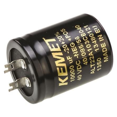 Kondenzátor, řada: ALT22 10000 μF ±20 % 40V dc, Pájecí očko KEMET
