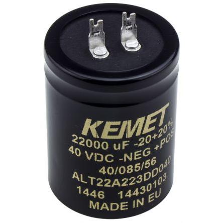 Kondenzátor, řada: ALT22 22000 μF ±20 % ALT22A223DD040 40V dc, Pájecí očko KEMET