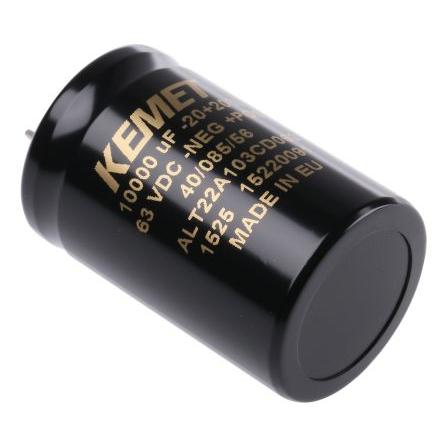 Kondenzátor, řada: ALT22 10000 μF ±20 % 63V dc, Pájecí očko KEMET