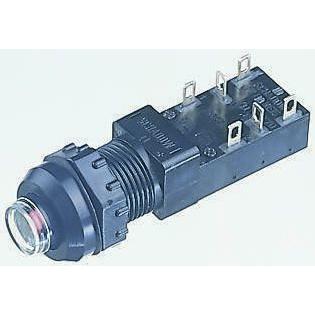 C & K Tlačítkový spínač, řada: NE-18 DPDT Panel Blokování 14 mm 4A