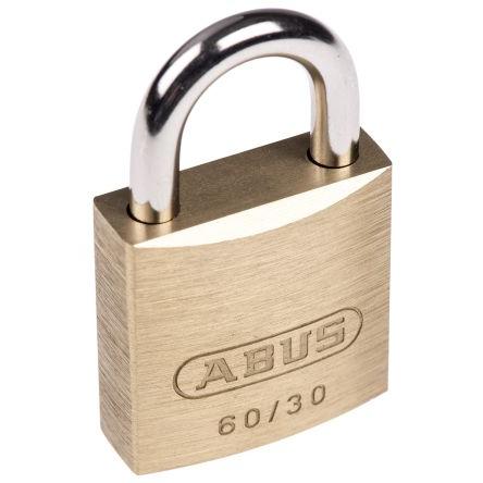 ABUS Visací zámek S klíčem Odolnost vůči povětrnostním vlivům, Ocel, Mosaz Obojí 5 mm třmen, Mosaz 30mm