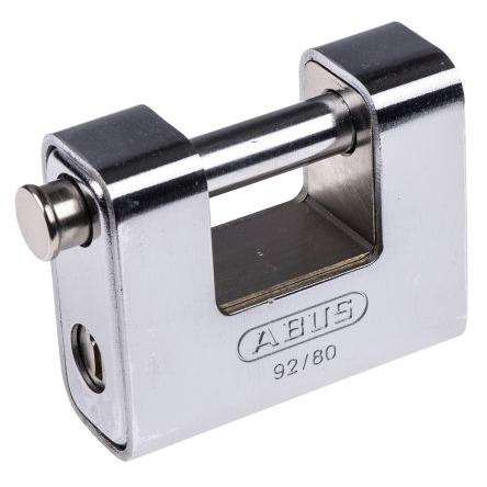 ABUS Visací zámek S klíčem Odolnost vůči povětrnostním vlivům, Mosaz, Ocel Obojí 12 mm třmen, Šedá 77mm