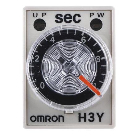 Omron Časovací relé, řada: H3Y-4 Lišta DIN, Povrchová montáž 4PDT 4kontaktové 125 V dc 24V ac 1 funkce zásuvné 0.5 to 10