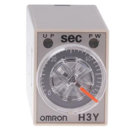 Omron Časovací relé, řada: H3Y-4 Lišta DIN, Povrchová montáž 4PDT 4kontaktové 24 V 24V ac 1 funkce zásuvné 2 to 60 s