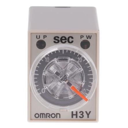 Omron Časovací relé, řada: H3Y-4 Lišta DIN, Povrchová montáž 4PDT 4kontaktové 125 V dc 24V ac 1 funkce zásuvné 1 to 30 s