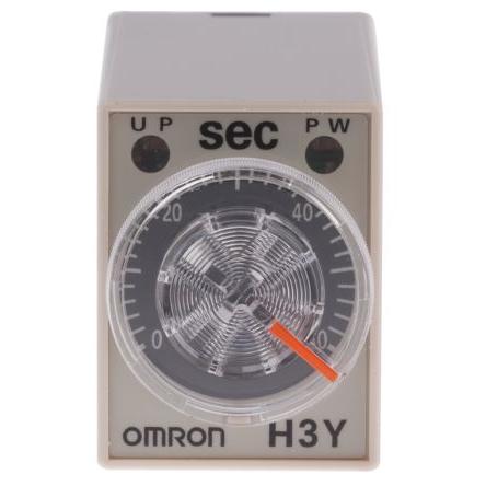 Omron Časovací relé, řada: H3Y-4 Lišta DIN, Povrchová montáž 4PDT 4kontaktové 125 V dc 24V ac 1 funkce zásuvné 2 to 60 s