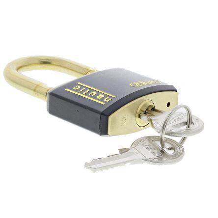 ABUS Bezpečnostní visací zámek S klíčem Odolnost vůči povětrnostním vlivům, Mosaz Obojí 6 mm třmen, Černá 40mm