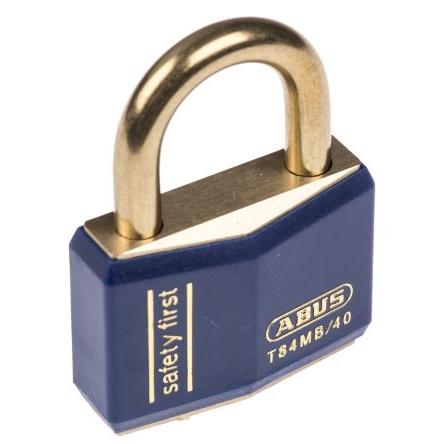 ABUS Bezpečnostní visací zámek S klíčem Odolnost vůči povětrnostním vlivům, Mosaz Obojí 6 mm třmen, Modrá 40mm
