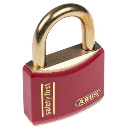 ABUS Bezpečnostní visací zámek S klíčem Odolnost vůči povětrnostním vlivům, Mosaz Obojí 6 mm třmen, Červená 40mm