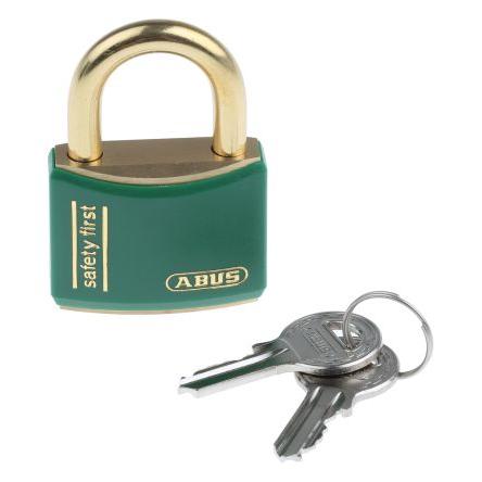 ABUS Bezpečnostní visací zámek S klíčem Odolnost vůči povětrnostním vlivům, Mosaz Obojí 6 mm třmen, Zelená 40mm