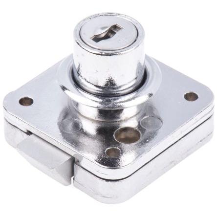Zámek se závěrkou S klíčem, Klíč, hloubka od panelu k jazýčku: 21.1 mm, Chromová 16.5 mm Euro-Locks a Lowe & Fletcher