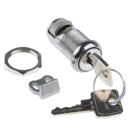 Zámková vložka S klíčem, Klíč, hloubka od panelu k jazýčku: 20 mm, Chromová 19.1 x 16.6 mm Euro-Locks a Lowe & Fletcher
