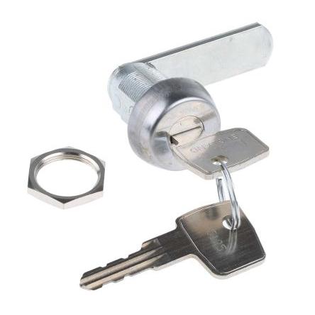 Zámková vložka S klíčem, Klíč, Nerezová ocel, hloubka od panelu k jazýčku: 22 mm, Chromová 19.1 x 16 mm Euro-Locks a