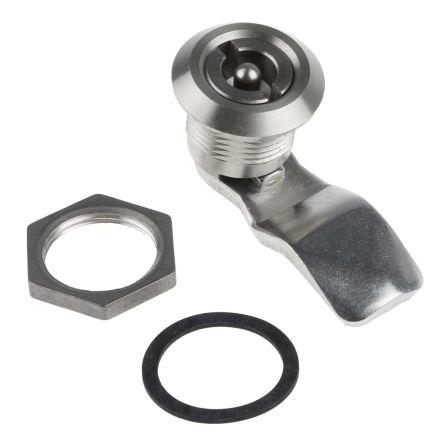 Zámek s válcovou vložkou Bezklíčové, Klíč, Nerezová ocel, hloubka od panelu k jazýčku: 13 mm 20.2 x 20.2 mm Steinbach &
