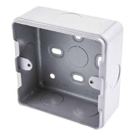 Instalační krabice Metal Clad 1 38 mm Matný Hliník Stříbrná BS 86mm MK Electric IP20 Povrch 86 mm