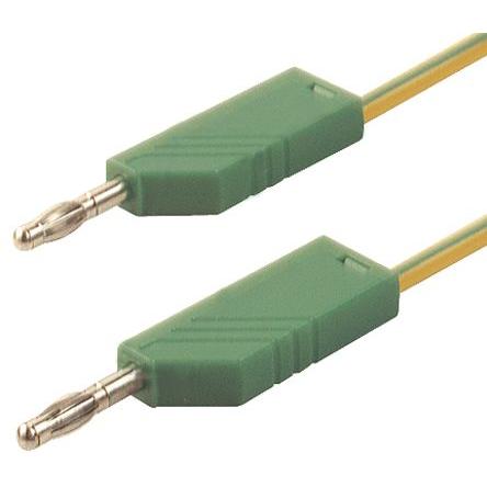 Hirschmann Test & Measurement Zkušební kabel s konektorem, Zelená, Žlutá 32A, délka kabelů: 1 m, 60V dc,