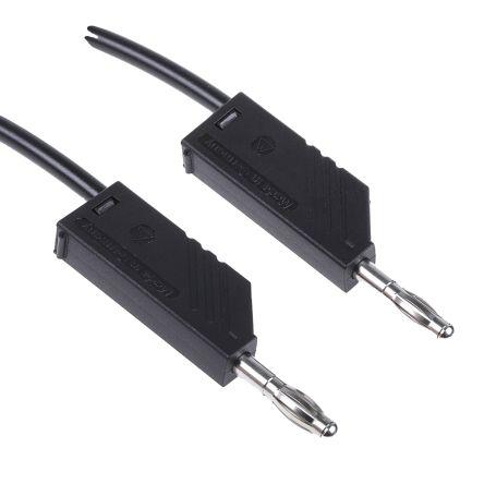 Hirschmann Test & Measurement Zkušební kabel s konektorem, Černá 16A, délka kabelů: 1 m, 60V dc, Polyvinylchlorid