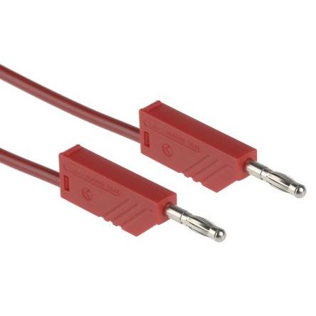 Hirschmann Test & Measurement Zkušební kabel s konektorem, Červená 16A, délka kabelů: 1 m, 60V dc, Polyvinylchlorid
