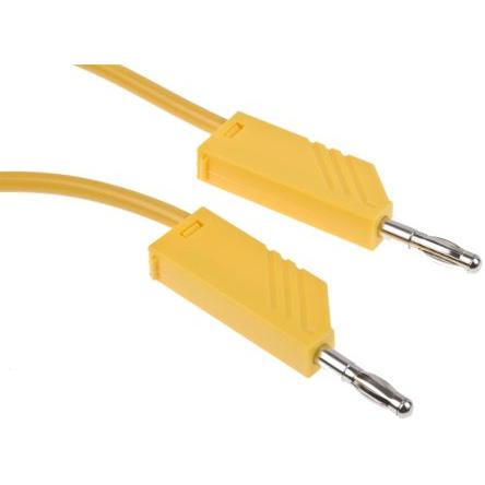 Hirschmann Test & Measurement Zkušební kabel s konektorem, Žlutá 16A, délka kabelů: 1 m, 60V dc, Polyvinylchlorid,