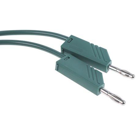 Hirschmann Test & Measurement Zkušební kabel s konektorem, Zelená 16A, délka kabelů: 1 m, 60V dc, Polyvinylchlorid,