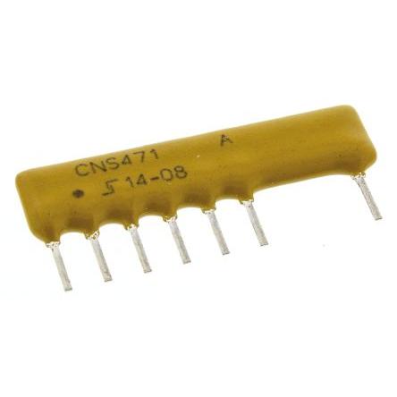 Odporové pole 9 mΩ 0.1 % VOLT/D 6 rezistorů celkem 0.6 W, SIP, řada: CNS 471 Vishay, Kolík