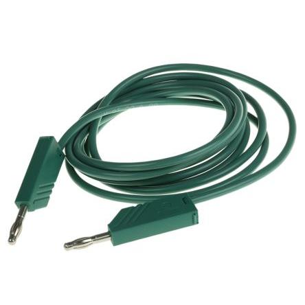 Hirschmann Test & Measurement Zkušební kabel s konektorem, Zelená 16A, délka kabelů: 2 m, 60V dc, Polyvinylchlorid