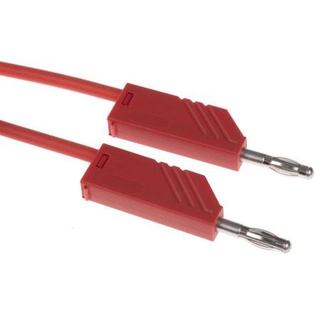 Hirschmann Test & Measurement Zkušební kabel s konektorem, Červená 16A, délka kabelů: 2 m, 60V dc, Silikon