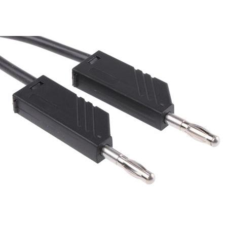 Hirschmann Test & Measurement Zkušební vodič, Černá 16A, délka kabelů: 1 m, 60V dc, Silikon, úroveň kategorie: CAT I