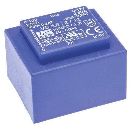 Block Transformátor PCB, sekundární napětí: 2 x 12 V ac, počet výstupů: 2 Čep 68 % 5 VA