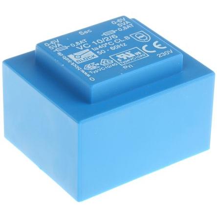 Block Transformátor PCB, sekundární napětí: 6 V ac, počet výstupů: 2 Průchozí otvor 74 % 10 VA