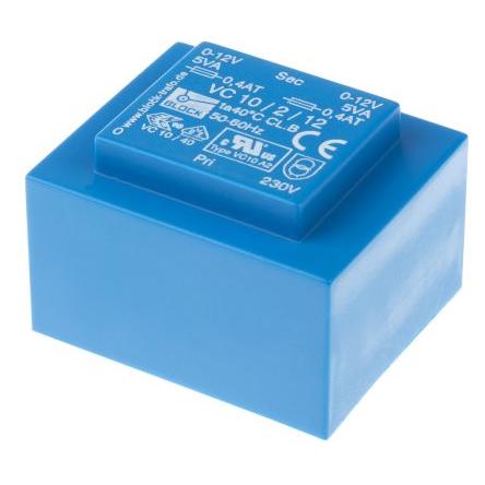 Block Transformátor PCB, sekundární napětí: 2 x 12 V ac, počet výstupů: 2 Čep 74 % 10 VA