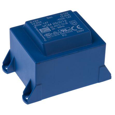 Block Transformátor PCB, sekundární napětí: 12 V ac, počet výstupů: 2 Čep 76 % 16 VA