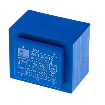 Block Transformátor PCB, sekundární napětí: 6 to 2 x 24 V ac, počet výstupů: 12 Čep 58 % 3.2 VA