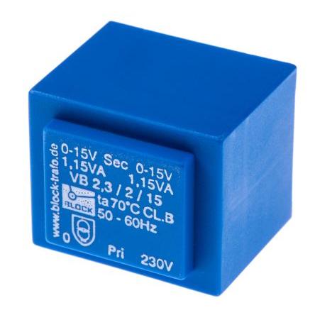 Block Transformátor PCB, sekundární napětí: 6 to 2 x 24 V ac, počet výstupů: 2 Čep 59 % 3.2 VA