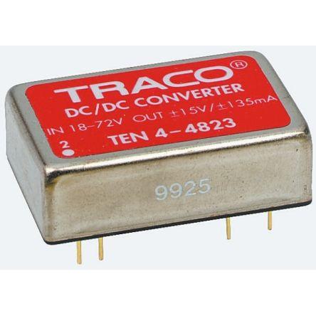 TRACOPOWER Měnič DC/DC TEN 4, výstup: 12V dc 1.5 kV dc, Vin 75V 165 mA, Vin 18V 4 W -40 °C 75 °C Průchozí otvor