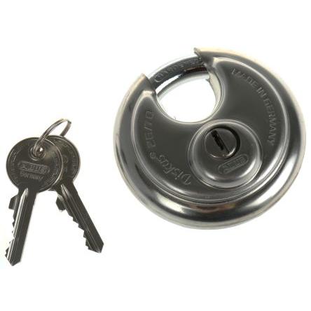 ABUS Visací zámek pro silné zatížení S klíčem Odolnost vůči povětrnostním vlivům, Ocel Obojí 10 mm třmen, Šedá 70mm