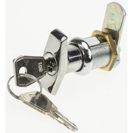 Zamykací rukojeť, Chromovaná mosaz Stříbrná Klika T 40 mm Euro-Locks a Lowe & Fletcher group Company