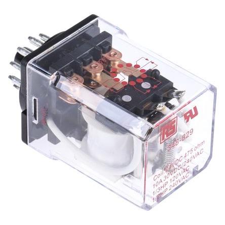 RS PRO Výkonové relé 3PDT 10A 24V dc