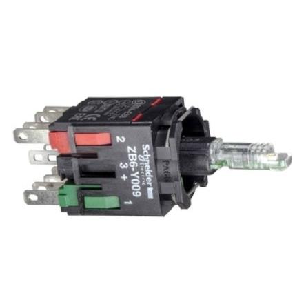 Schneider Electric Kontakt a světelný blok, řada: Harmony Kontakt a světelný blok 1 NO/1 NC 12V, 24 V FASTON barva