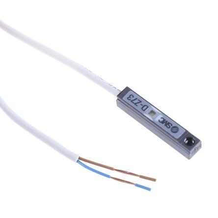 Pneumatický spínač, řada: DZ, 2vodičový kabel s otevřeným koncem, Přímá, NC 100V ac Indikátor LED, Jazýčkové SMC