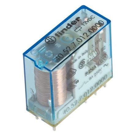 Finder Výkonové relé DPDT Montáž na plošný spoj 8A 12V dc 40