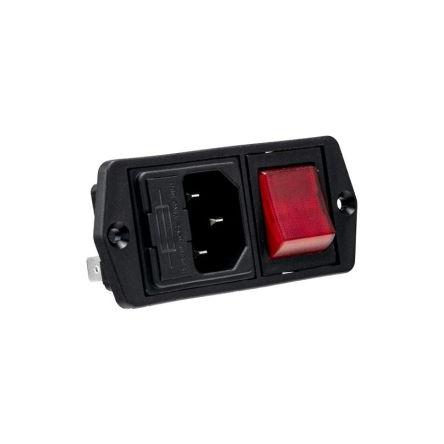 Bulgin Konektor IEC C14, orientace těla: Rovný, Montáž do panelu velikost pojistky 5 x 20 mm Vnitřní, 250V 10A