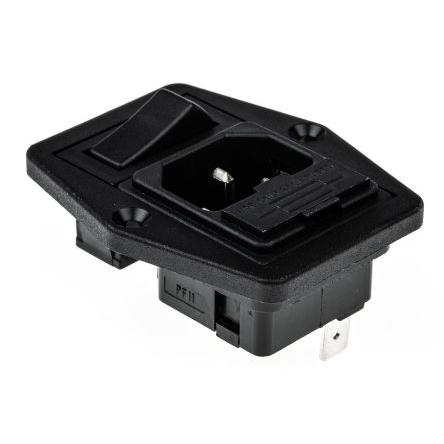 Bulgin Konektor IEC C14, orientace těla: Rovný, Montáž do panelu velikost pojistky 5 x 20 mm Vnitřní, 250V 10A