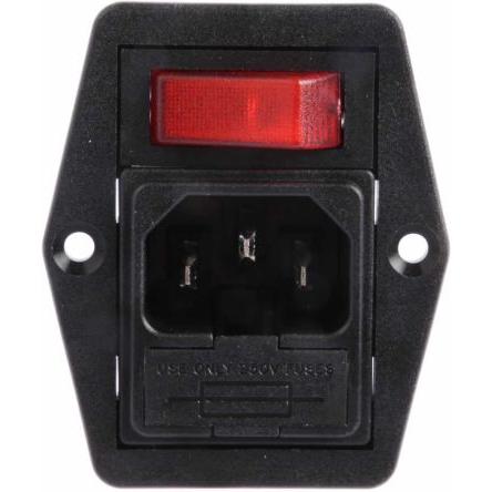 Bulgin Konektor IEC C14, orientace těla: Rovný, Montáž do panelu velikost pojistky 5 x 20 mm Vnitřní, 250V 10A
